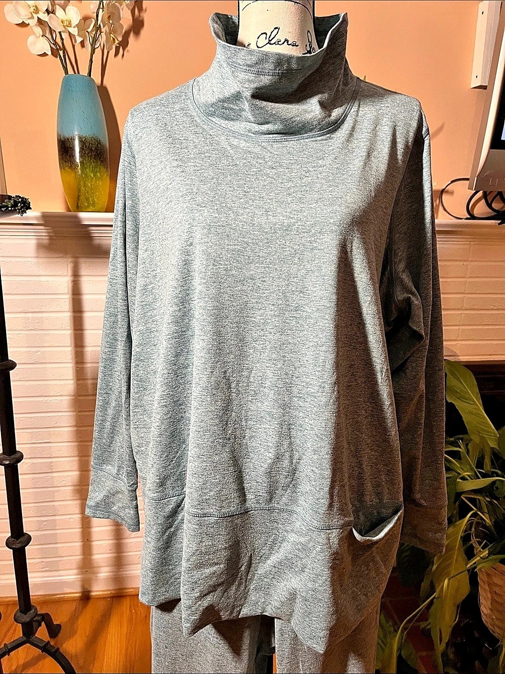 SG Sport Mock Neck Lounge Set in Green Top Size 3X & Pants 1X